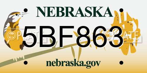 5BF863 Nebraska License Plate
