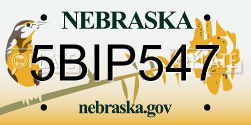 5BIP547 Nebraska License Plate