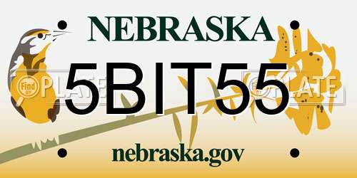 5BIT55 Nebraska License Plate