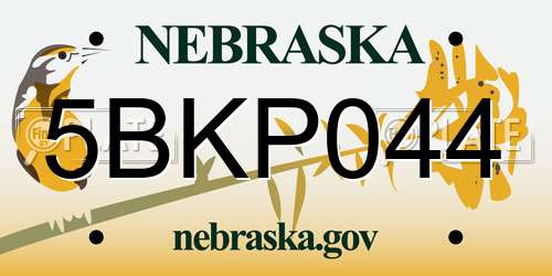 5BKP044 Nebraska License Plate