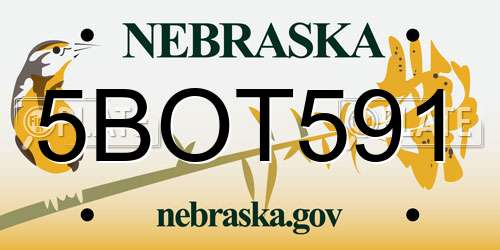 5BOT591 Nebraska License Plate