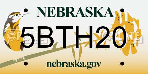 5BTH20 Nebraska License Plate
