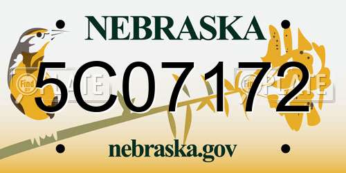 5C07172 Nebraska License Plate