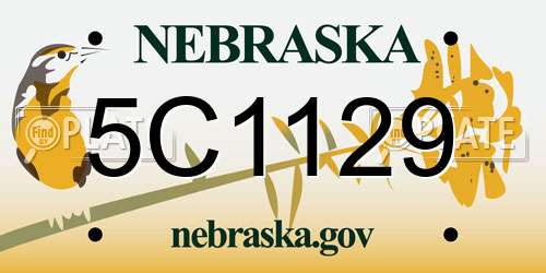 5C1129 Nebraska License Plate