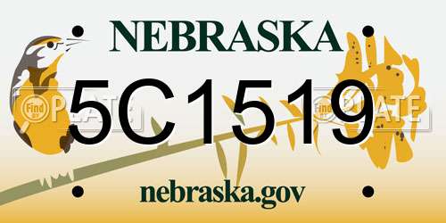 5C1519 Nebraska License Plate