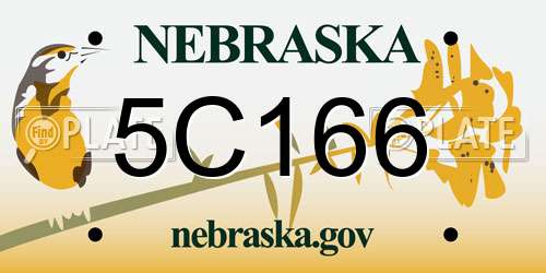 5C166 Nebraska License Plate