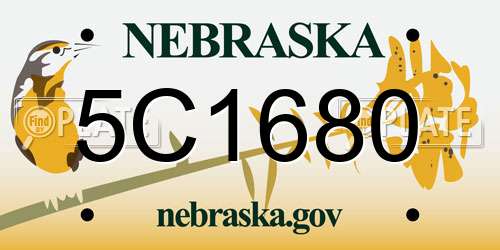 5C1680 Nebraska License Plate