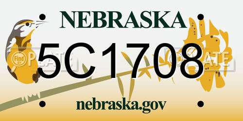 5C1708 Nebraska License Plate