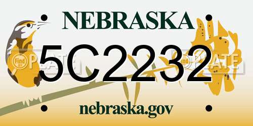 5C2232 Nebraska License Plate