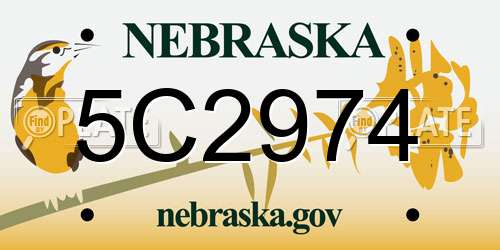 5C2974 Nebraska License Plate