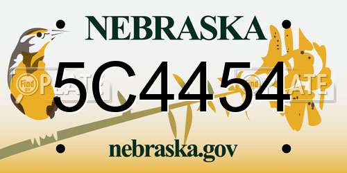 5C4454 Nebraska License Plate