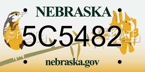 5C5482 Nebraska License Plate
