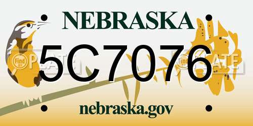 5C7076 Nebraska License Plate