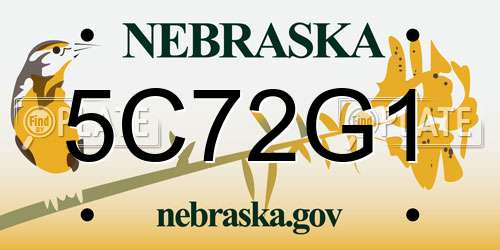 5C72G1 Nebraska License Plate