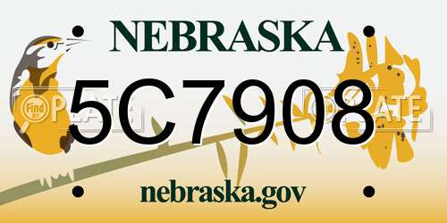 5C7908 Nebraska License Plate