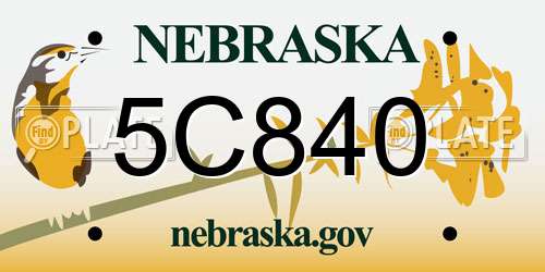 5C840 Nebraska License Plate