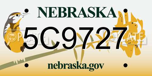 5C9727 Nebraska License Plate
