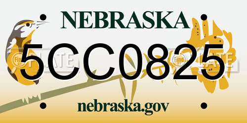 5CC0825 Nebraska License Plate