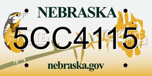 5CC4115 Nebraska License Plate