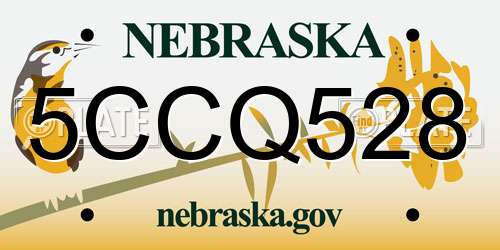 5CCQ528 Nebraska License Plate