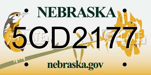 5CD2177 Nebraska License Plate