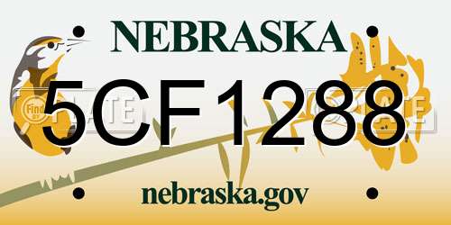 5CF1288 Nebraska License Plate