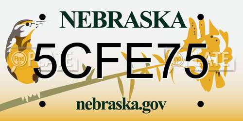 5CFE75 Nebraska License Plate