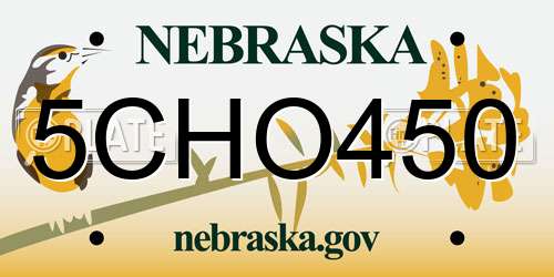 5CHO450 Nebraska License Plate