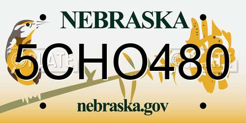 5CHO480 Nebraska License Plate
