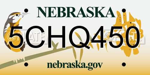 5CHQ450 Nebraska License Plate