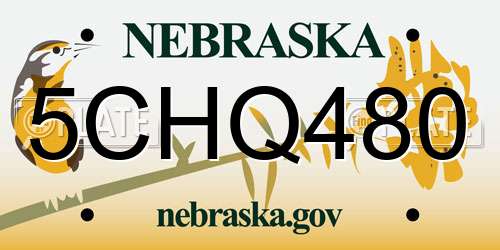 5CHQ480 Nebraska License Plate