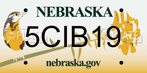 5CIB19 Nebraska License Plate