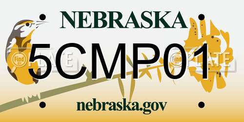 5CMP01 Nebraska License Plate