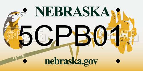 5CPB01 Nebraska License Plate