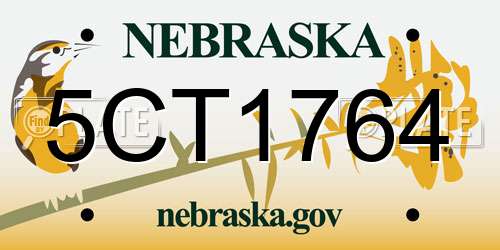 5CT1764 Nebraska License Plate