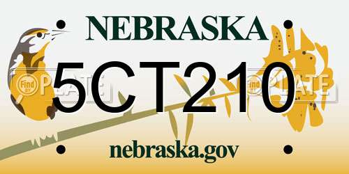 5CT210 Nebraska License Plate