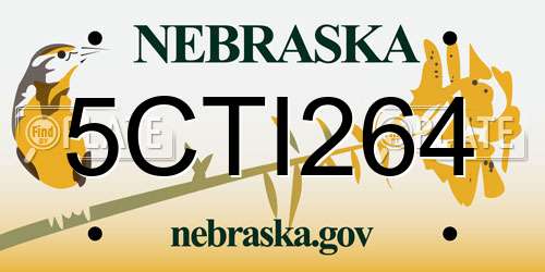 5CTI264 Nebraska License Plate