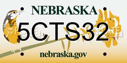 5CTS32 Nebraska License Plate