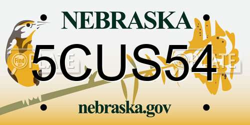 5CUS54 Nebraska License Plate