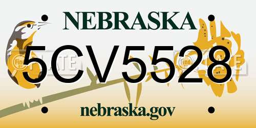 5CV5528 Nebraska License Plate