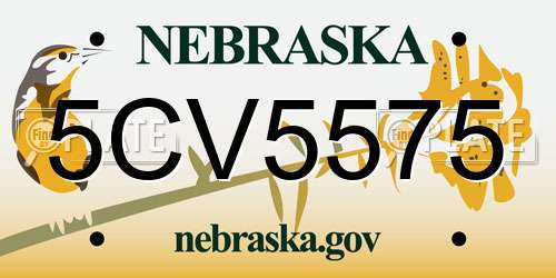 5CV5575 Nebraska License Plate