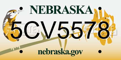 5CV5578 Nebraska License Plate