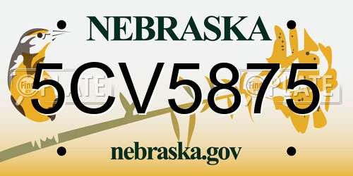 5CV5875 Nebraska License Plate
