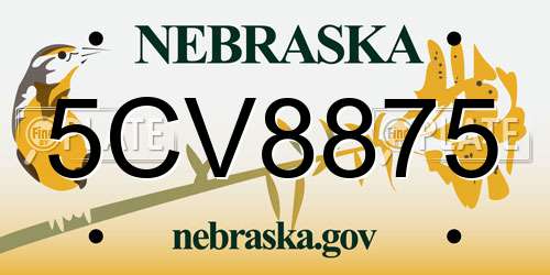 5CV8875 Nebraska License Plate
