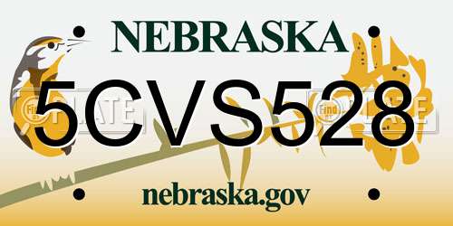 5CVS528 Nebraska License Plate