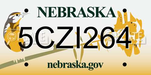 5CZI264 Nebraska License Plate