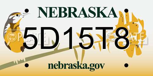 5D15T8 Nebraska License Plate