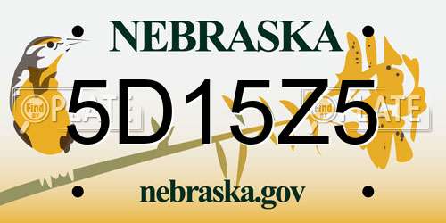 5D15Z5 Nebraska License Plate