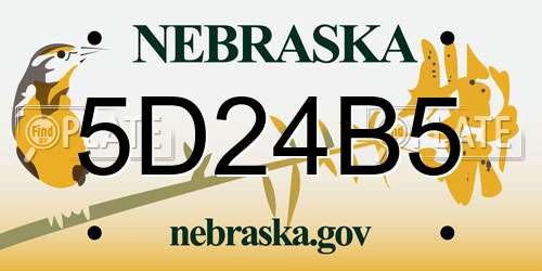 5D24B5 Nebraska License Plate
