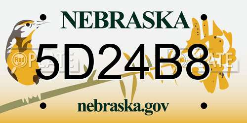 5D24B8 Nebraska License Plate